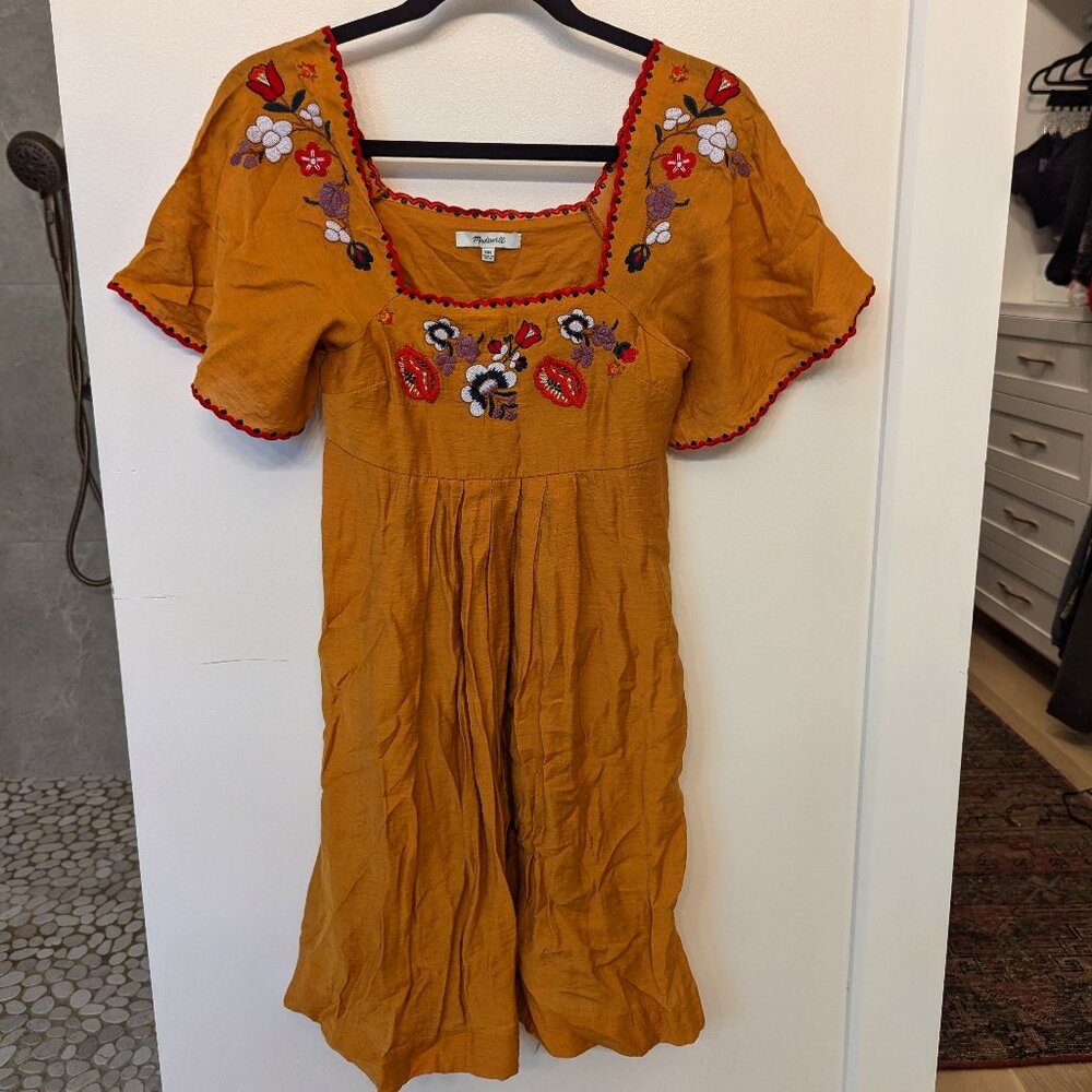NWOT Madewell Embroidered Baby Doll Dress